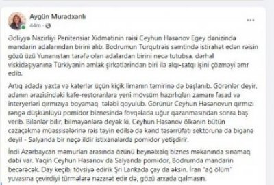 Azərbaycanın yüksək çinli məmuru Türkiyədə ada aldı - Tanınmış jurnalistin iddiası