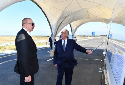 Prezidenti İlham Əliyev ödənişli yeni avtomobil yolunun açılışında iştirak  ...