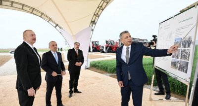 Prezident Hacıqabulda suvarma qurğuları kompleksi ilə tanış olub - FOTO