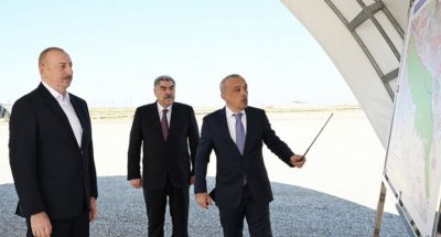 Prezident Şirvan suvarma kanalının təməlini qoyub