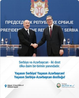 İlham Əliyev Aleksandar Vuçiçlə görüşü ilə bağlı paylaşım edib