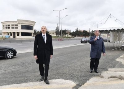 İlham Əliyev Bakı-Sumqayıt yolunun genişləndirilməsi çərçivəsində görülən işlərlə tanış oldu — FOTO